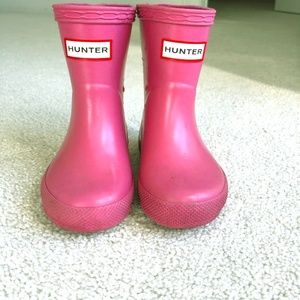 Hunter Toddler Girls Pink Rain Boots 4